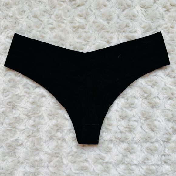 aerie black thong tanga cotton underwear panties undies Small NEW - Picture 2 of 4